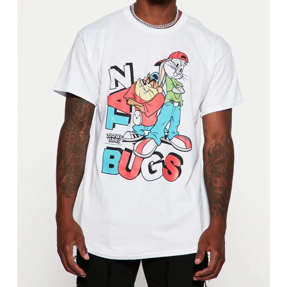 Looney Tunes Other - Looney Tunes Men's Bugs & Taz Short Sleeve T-Shirt in White